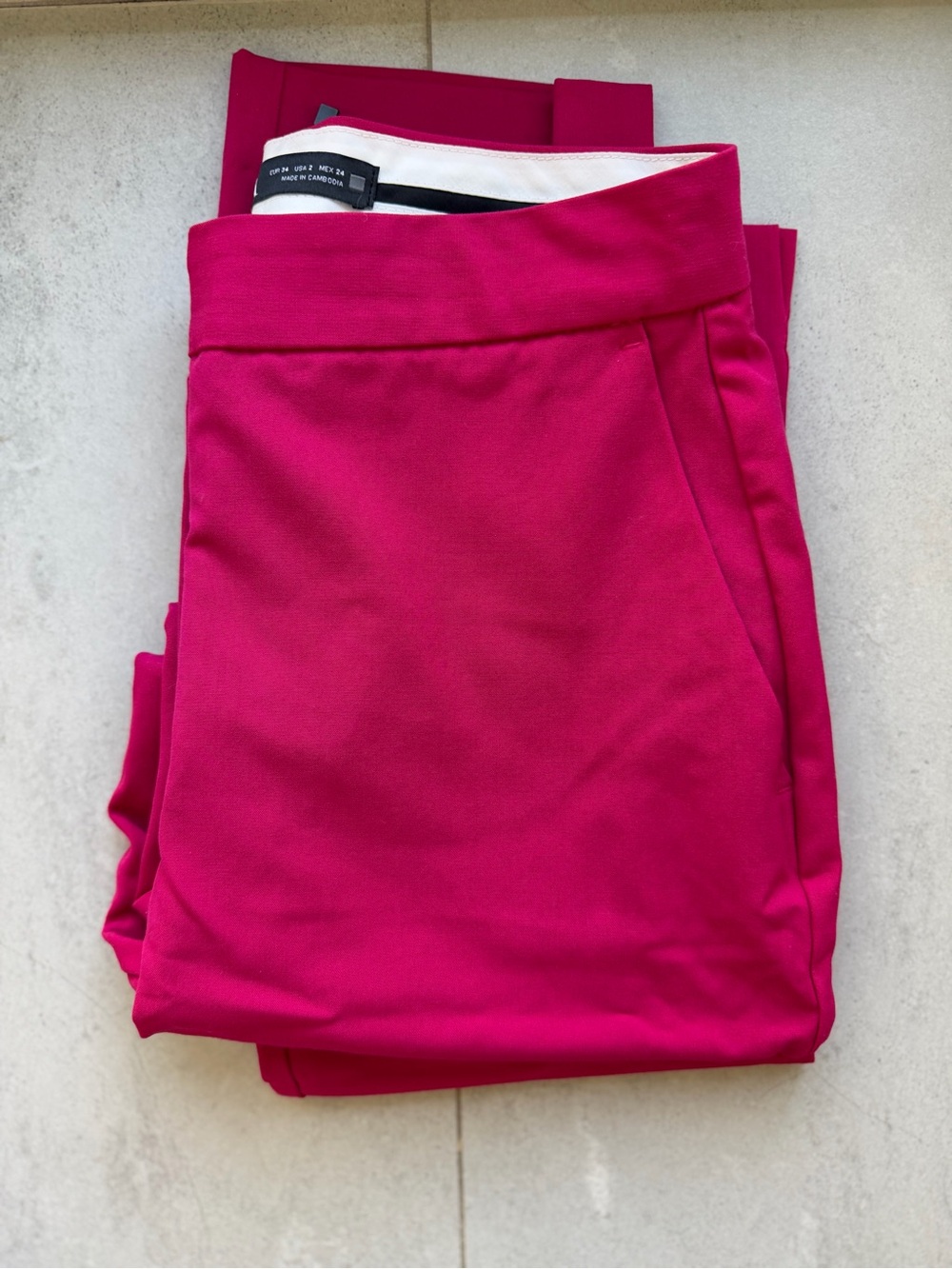 ZARA Hot Pink Tailored Trousers High Waist Slim Fit Pants XS